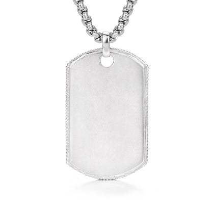 Simple Tag Sterling Silver Pendants Necklace