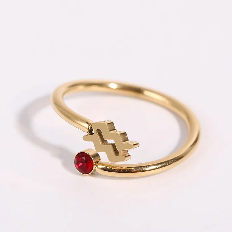 Zodiac Birthstone Ring