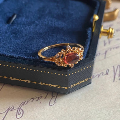 Night Rose-Natural Garnet Ring