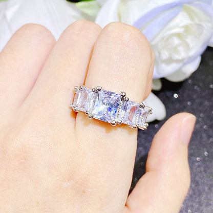 Light Luxury Bright Hearts and Arrows Ring High-end Zircon Ring