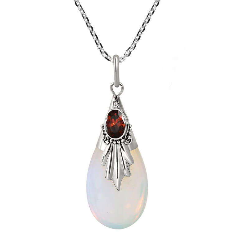 Moonstone Teardrop Water Drop Pear Shaped Necklace