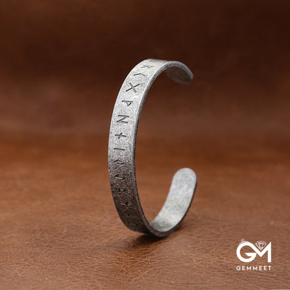 Stainless Steel Viking Lettered Rune Bracelet