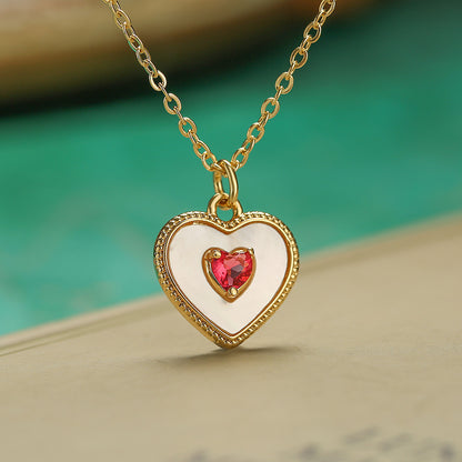 Heart IN Heart Halo Pendant Necklace