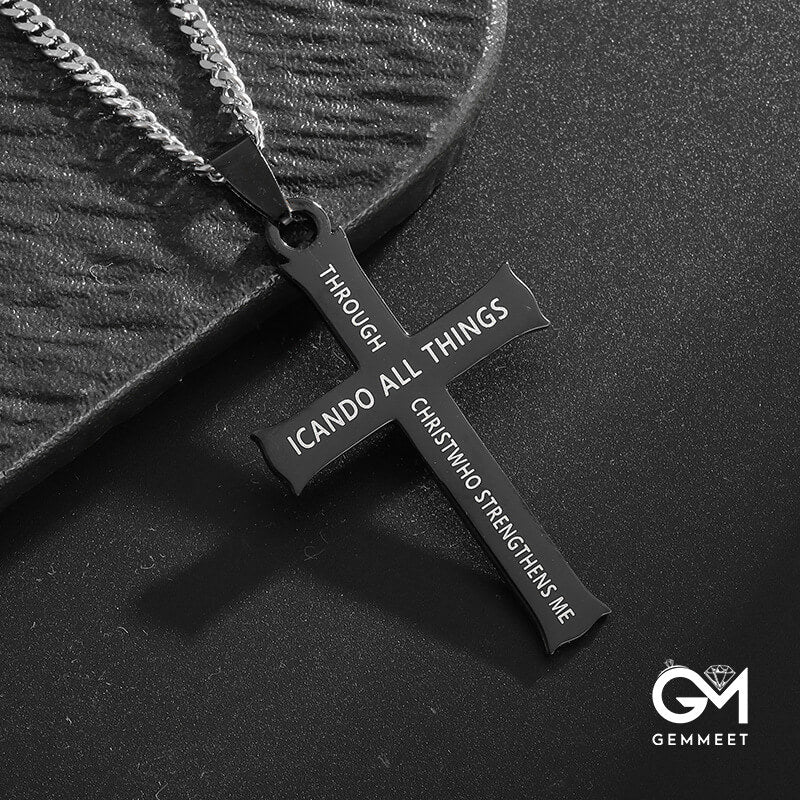 Titanium Steel Cross Pendant Necklace