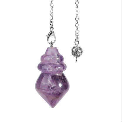 Crystal Stone Double Tower Round Pendant