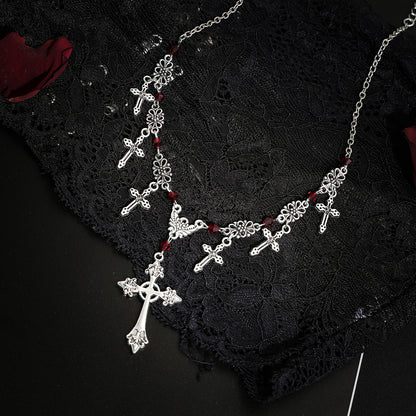 Halloween Multi Cross Pendant Chain Necklace