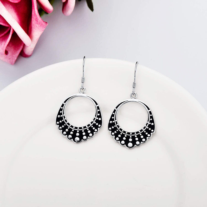 Black Enamel Tassel Earrings