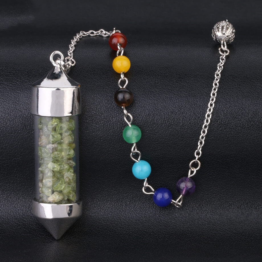 Wishing Bottle Seven-color Stone Cone Pendant