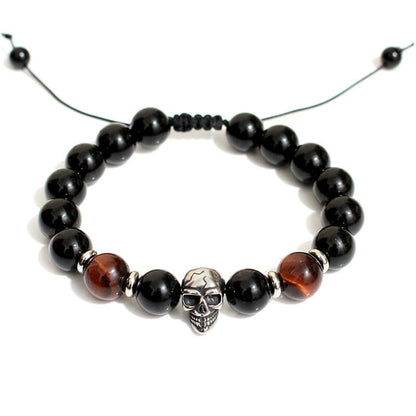 Skull Bracelet Tiger Eye Bracelet Punk Ghost Bracelet