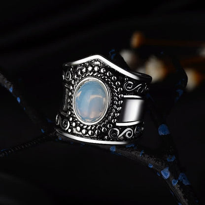 Bohemia Vintage Natural Moonstone Ring