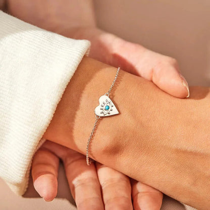 "Protect You" - Heart Turquoise Blue Evil Eye Bracelet