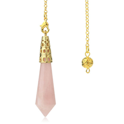 Crystal Stone Conical Gold-plated Bronze Pendant