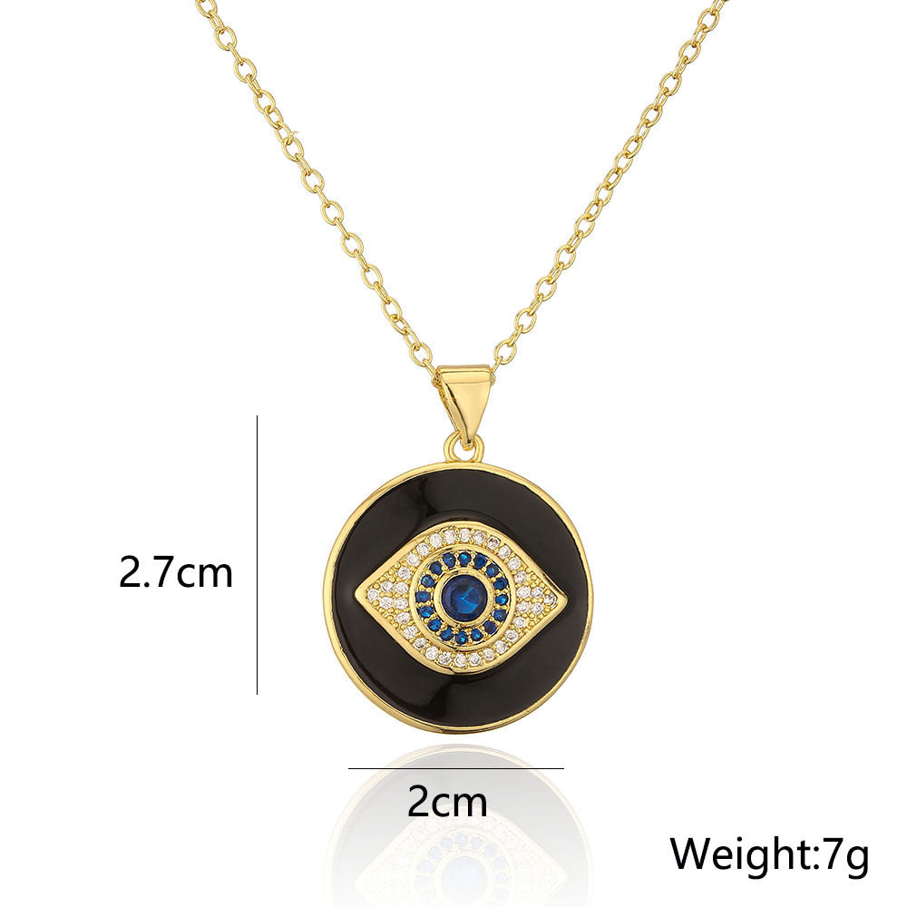 Evil Eye Disc Pendant Necklace