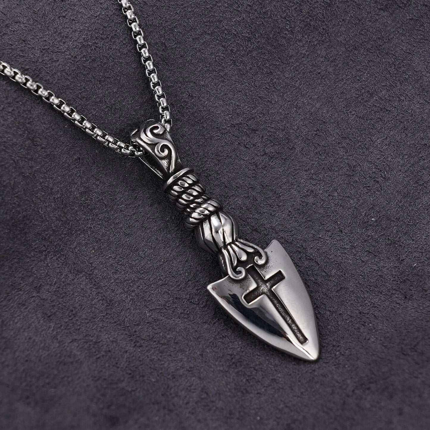 Stainless Steel Cross Spear Pendant