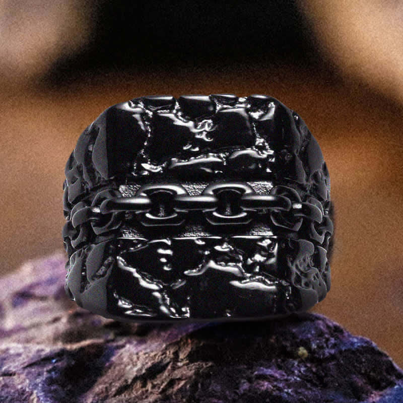 Men's Crack Lava Chain Ring