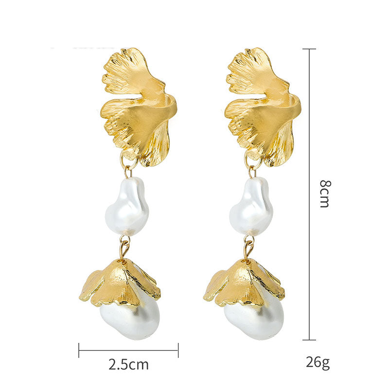 Baroque Style Pearl Stamen Fashion Earrings