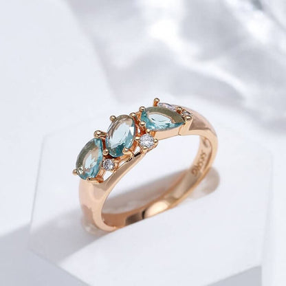 Vintage Blue Natural Zircon Ring