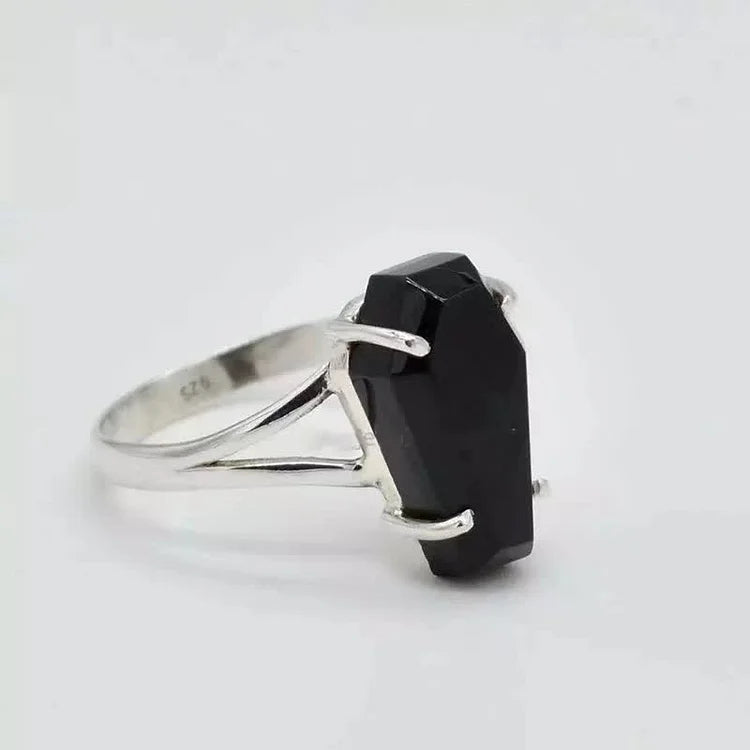 Black Onyx Coffin Ring