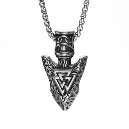 Personality Viking Rune Thor Hammer Tomahawk Pendant Necklace