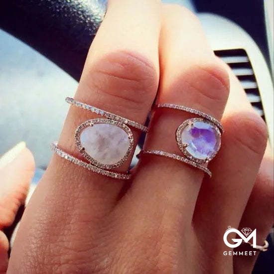 Irregular Moonstone Ring