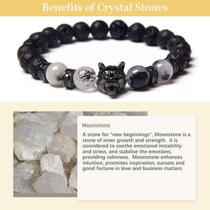 Moonstone Wolf Bracelet