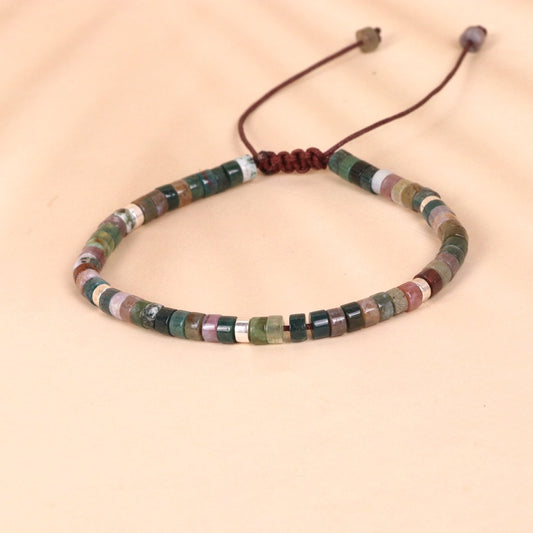 Indian Stone Bead Woven Bracelet