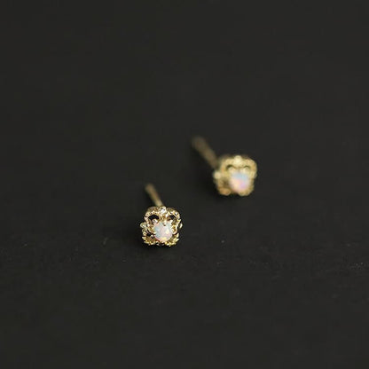 Delicate Vintage Opal Rhombic Earrings