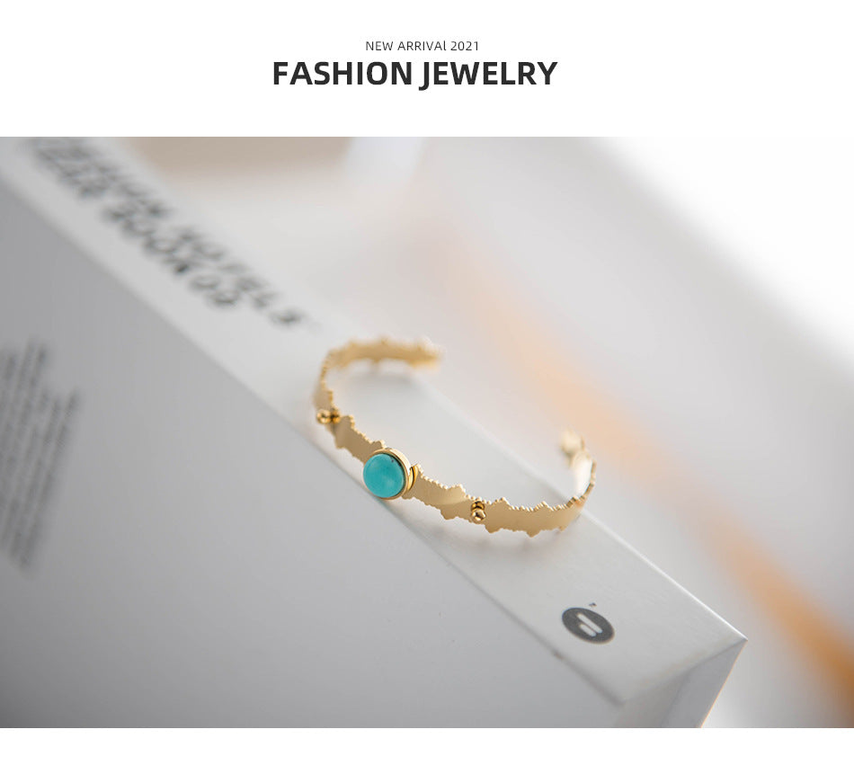 Bohemia Minimalism Turquoise Bangle Bracelet