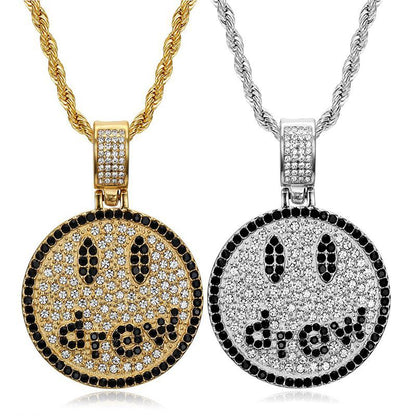 Hip Hop Drew Smiley Face Gold Plated Pendant for Men and Women