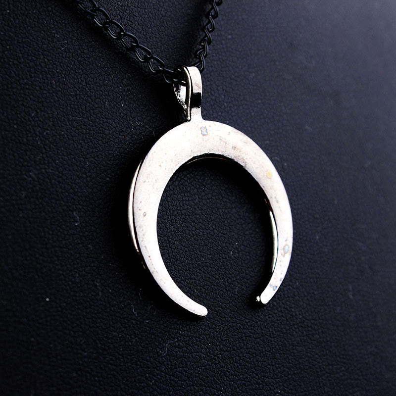 Black Moon Stainless Steel Halloween Necklace