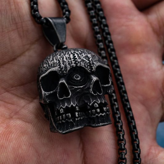 Vintage Double-sided One-eyed Ghost Skull Pendant