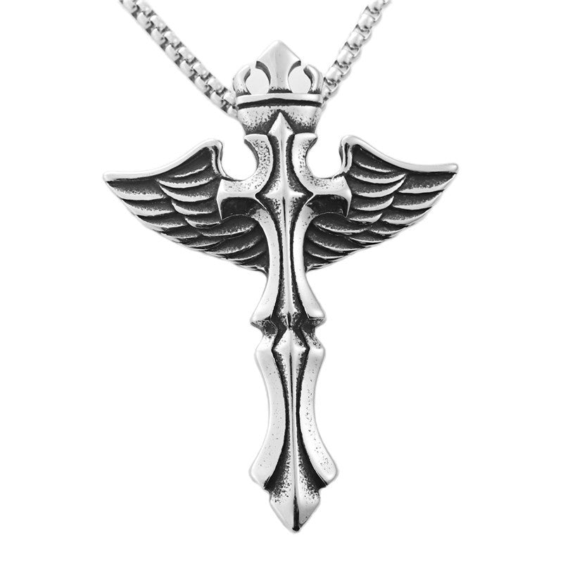 Wing Cross Shape Retro Trendy Men's Pendant