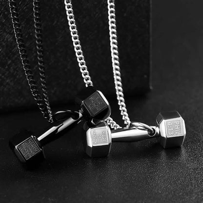 Men's Gym Dumbbell Fitness Necklace