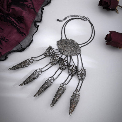 Halloween Tapered Tassel Nail Back Chain Punk Goth Exaggerated Mitten Bracelet