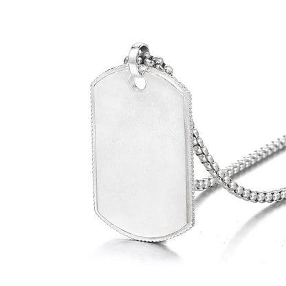 Simple Tag Sterling Silver Pendants Necklace