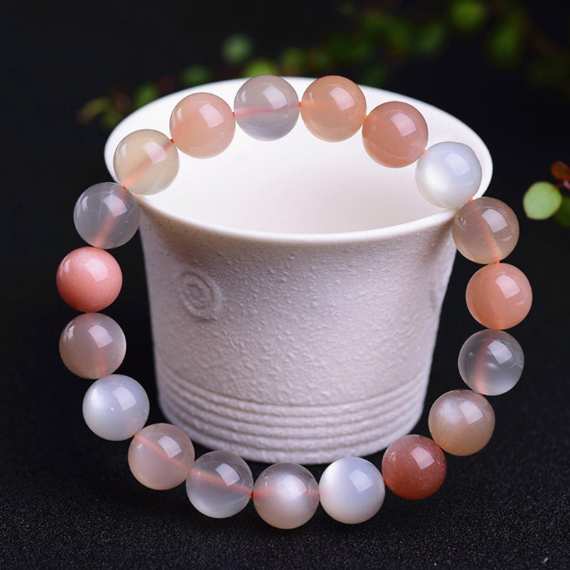 Strawberry Moonstone Wealth Positive Bracelet