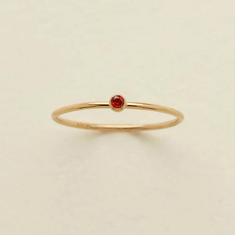 Birthstone 12 Month Birth Slim Ring