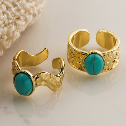 Bohemia Turquoise Thick Band Ring