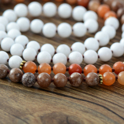 White Turquoise Indian Agate Necklace Bracelet