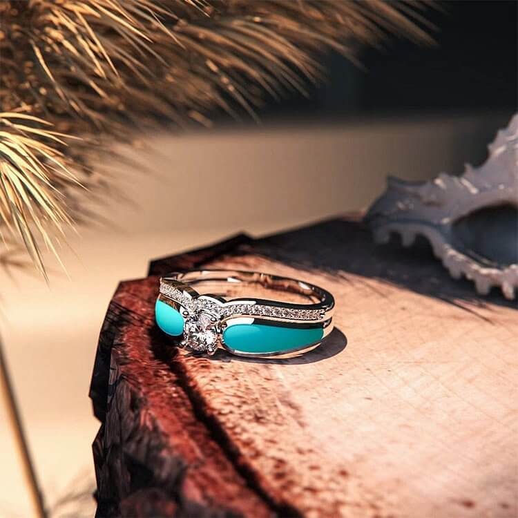 Blue Lagoon Turquoise 2 Piece Ring