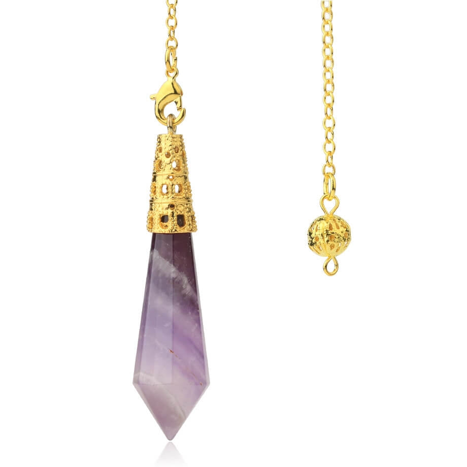 Crystal Stone Conical Gold-plated Bronze Pendant