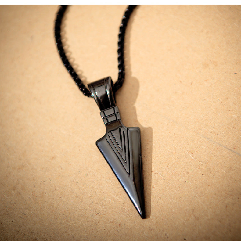 Titanium Steel Magic Spear Pendant Chain Necklace