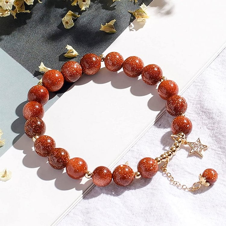 "Wealth and Lucky" - Sandstone Shiny Crystal Bracelet