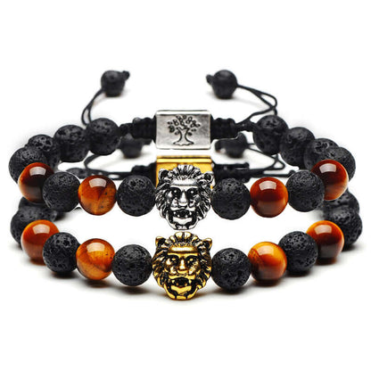 Tiger Eye Lion Head Bracelet