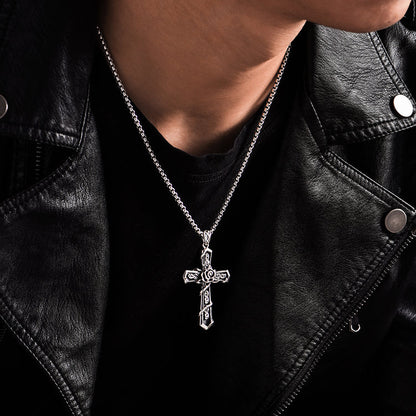 Sterling Silver Skull Flower Cross Necklace Pendants