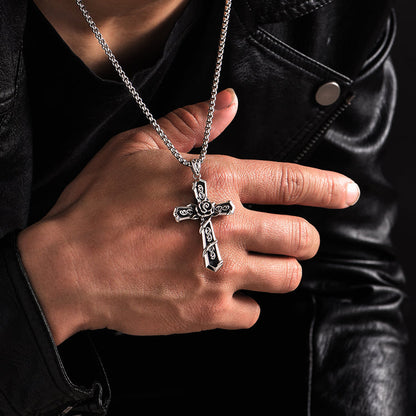 Sterling Silver Skull Flower Cross Necklace Pendants