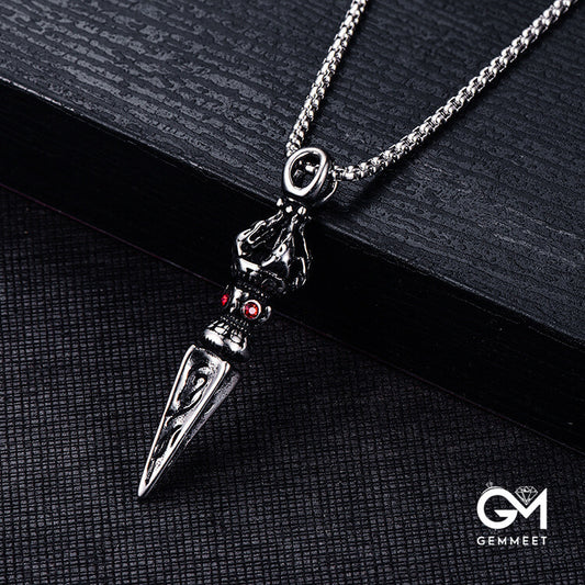 Stainless Steel Peg Drop Pestle Pendant Necklace