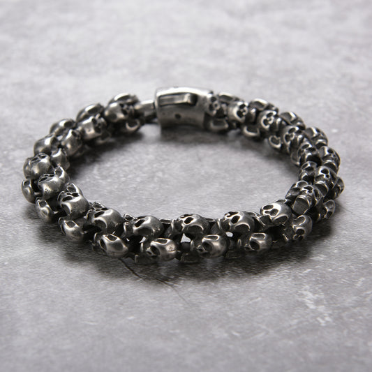 Halloween Vintage Titanium Steel Skull Bracelet