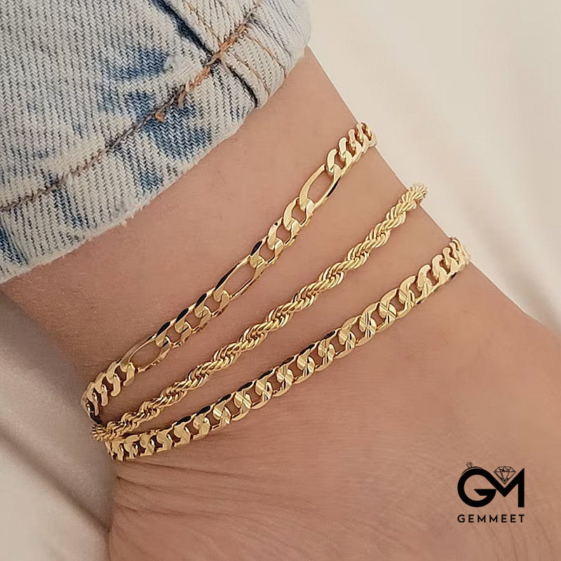 Bohemian Multilayer Metal Chain Anklet