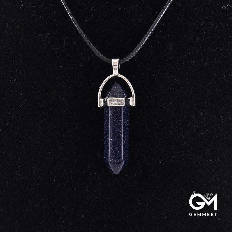 Synthetic Crystal Hexagon Bullet Pendant